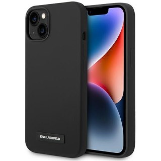 Karl Lagerfeld nakładka do iPhone 14 6,1" KLHMP14SSLMP1K czarna HC Magsafe Silicone Plaque