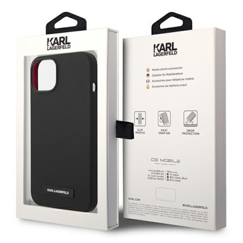 Karl Lagerfeld nakładka do iPhone 14 6,1" KLHMP14SSLMP1K czarna HC Magsafe Silicone Plaque Karl Lagerfeld nakładka do iPhone 14 6,1" KLHMP14SSLMP1K czarna HC Magsafe Silicone Plaque
