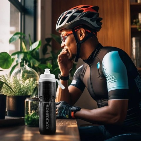 Bidon Rockbros 35210019001 rowerowy termiczny 750 ml - czarny Bidon Rockbros 35210019001 rowerowy termiczny 750 ml - czarny