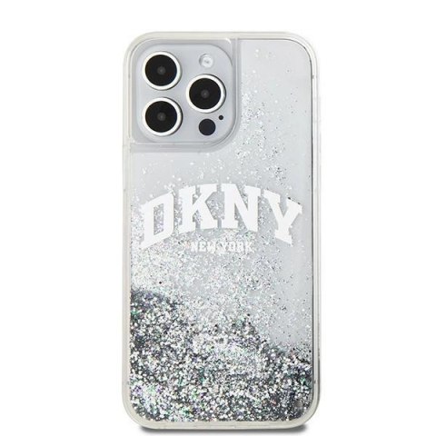 Etui DKNY Liquid Glitter Big Logo na iPhone 15 Pro - białe Etui DKNY Liquid Glitter Big Logo na iPhone 15 Pro - białe