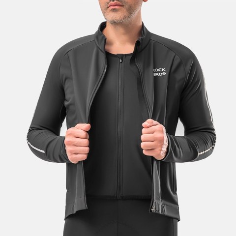 Koszulka kolarska Rockbros 15400002003 z długim rękawem jesień/zima L - czarna Koszulka kolarska Rockbros 15400002003 z długim rękawem jesień/zima L - czarna