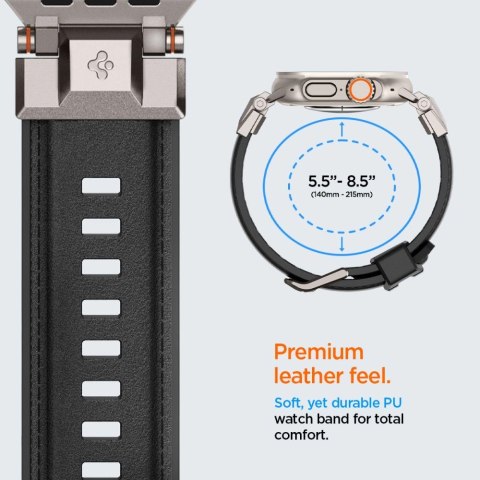 Pasek Spigen Durapro Armor PU na Apple Watch 4/5/6/7/8/9/SE/Ultra 1/2 (42 / 44 / 45 / 49 mm) - czarny Pasek Spigen Durapro Armor PU na Apple Watch 4/5/6/7/8/9/SE/Ultra 1/2 (42 / 44 / 45 / 49 mm) - czarny