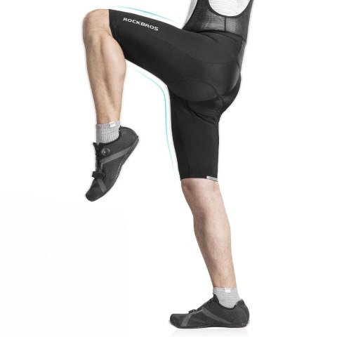 Spodenki rowerowe Rockbros RK20022XL krótkie na szelkach z wkładką XXL - czarne Spodenki rowerowe Rockbros RK20022XL krótkie na szelkach z wkładką XXL - czarne