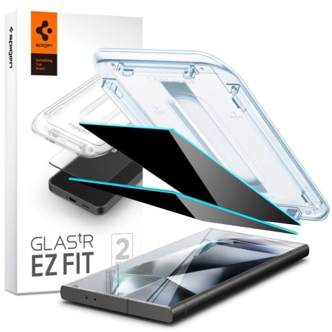 Szkło hartowane Spigen Glas.tR EZ Fit Privacy na Samsung Galaxy S24 Ultra - 2 szt. Szkło hartowane Spigen Glas.tR EZ Fit Privacy na Samsung Galaxy S24 Ultra - 2 szt.