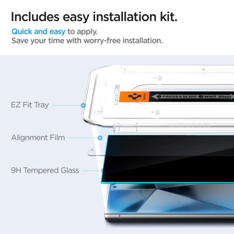 Szkło hartowane Spigen Glas.tR EZ Fit Privacy na Samsung Galaxy S24 Ultra - 2 szt. Szkło hartowane Spigen Glas.tR EZ Fit Privacy na Samsung Galaxy S24 Ultra - 2 szt.