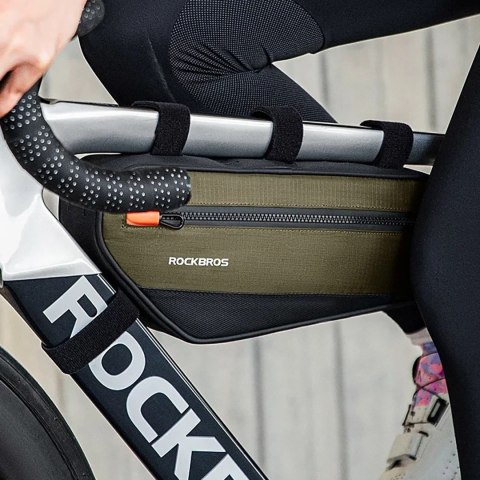 Torba Rockbros 30120079001 rowerowa na ramę 1,7 l - zielono-czarna Torba Rockbros 30120079001 rowerowa na ramę 1,7 l - zielono-czarna