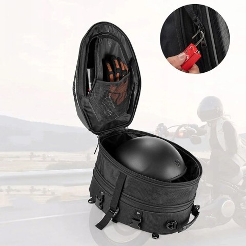 Torba Rockbros 30140026001 motocyklowa na bak 35 l - czarna Torba Rockbros 30140026001 motocyklowa na bak 35 l - czarna