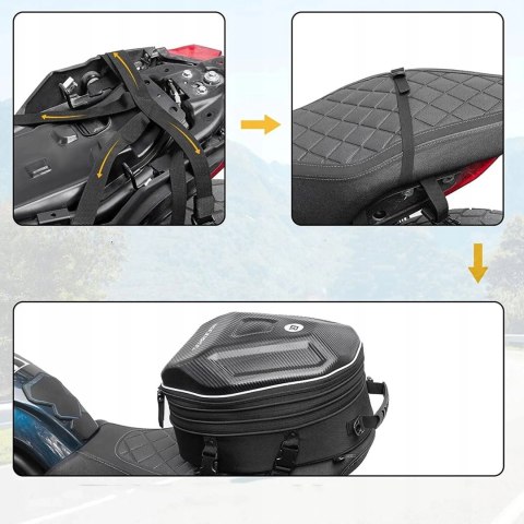 Torba Rockbros 30140026001 motocyklowa na bak 35 l - czarna Torba Rockbros 30140026001 motocyklowa na bak 35 l - czarna