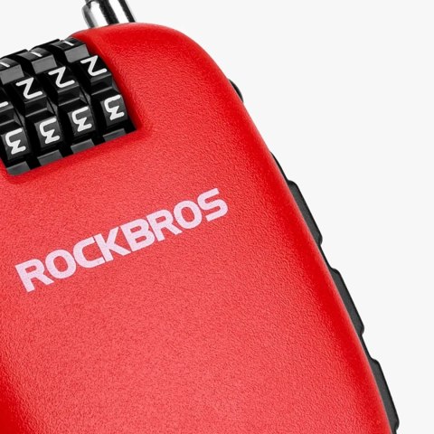 Zapięcie rowerowe Rockbros 32420981001 z linką zwijaną - czerwone