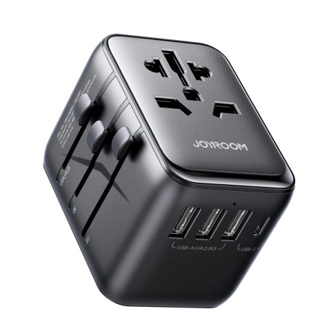Adapter podróżny Joyroom JR-TCW01 uniwersalny 17W EU / US / UK / JP / AU / CN - czarny Adapter podróżny Joyroom JR-TCW01 uniwersalny 17W EU / US / UK / JP / AU / CN - czarny