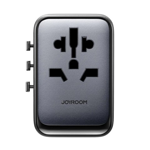 Adapter podróżny Joyroom JR-TCW02 65W uniwersalny EU / US / JP / AU / UK / CN - czarny Adapter podróżny Joyroom JR-TCW02 65W uniwersalny EU / US / JP / AU / UK / CN - czarny
