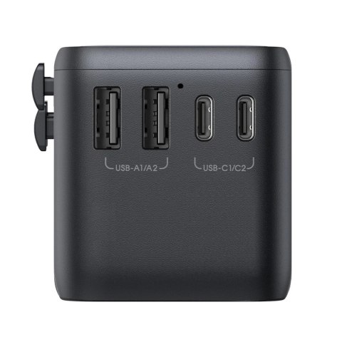Adapter podróżny Joyroom JR-TCW02 65W uniwersalny EU / US / JP / AU / UK / CN - czarny Adapter podróżny Joyroom JR-TCW02 65W uniwersalny EU / US / JP / AU / UK / CN - czarny