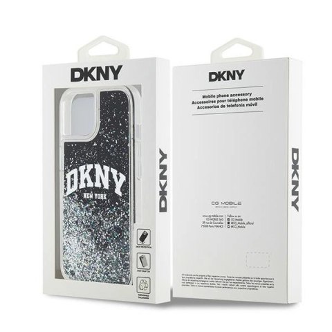 Etui DKNY Liquid Glitter Big Logo na iPhone 15 Plus / 14 Plus - czarne Etui DKNY Liquid Glitter Big Logo na iPhone 15 Plus / 14 Plus - czarne