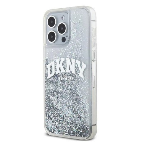 Etui DKNY Liquid Glitter Big Logo na iPhone 15 Pro Max - białe Etui DKNY Liquid Glitter Big Logo na iPhone 15 Pro Max - białe