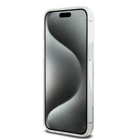 Etui DKNY Liquid Glitter Big Logo na iPhone 15 Pro - białe Etui DKNY Liquid Glitter Big Logo na iPhone 15 Pro - białe