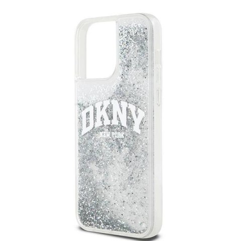 Etui DKNY Liquid Glitter Big Logo na iPhone 15 Pro - białe Etui DKNY Liquid Glitter Big Logo na iPhone 15 Pro - białe