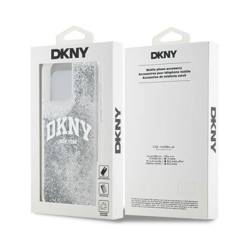 Etui DKNY Liquid Glitter Big Logo na iPhone 15 Pro - białe Etui DKNY Liquid Glitter Big Logo na iPhone 15 Pro - białe