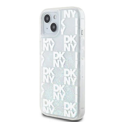 Etui DKNY Liquid Glitter Multilogo na iPhone 15 / 14 / 13 - białe Etui DKNY Liquid Glitter Multilogo na iPhone 15 / 14 / 13 - białe