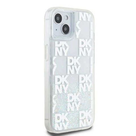Etui DKNY Liquid Glitter Multilogo na iPhone 15 / 14 / 13 - białe Etui DKNY Liquid Glitter Multilogo na iPhone 15 / 14 / 13 - białe