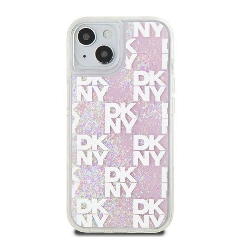 Etui DKNY Liquid Glitter Multilogo na iPhone 15 / 14 / 13 - różowe Etui DKNY Liquid Glitter Multilogo na iPhone 15 / 14 / 13 - różowe