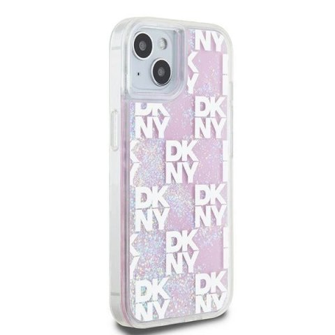 Etui DKNY Liquid Glitter Multilogo na iPhone 15 / 14 / 13 - różowe Etui DKNY Liquid Glitter Multilogo na iPhone 15 / 14 / 13 - różowe