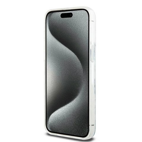 Etui DKNY Liquid Glitter Multilogo na iPhone 15 Pro Max - białe Etui DKNY Liquid Glitter Multilogo na iPhone 15 Pro Max - białe