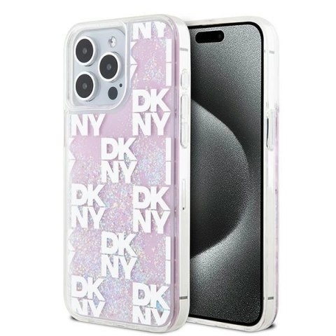 Etui DKNY Liquid Glitter Multilogo na iPhone 15 Pro Max - różowe Etui DKNY Liquid Glitter Multilogo na iPhone 15 Pro Max - różowe