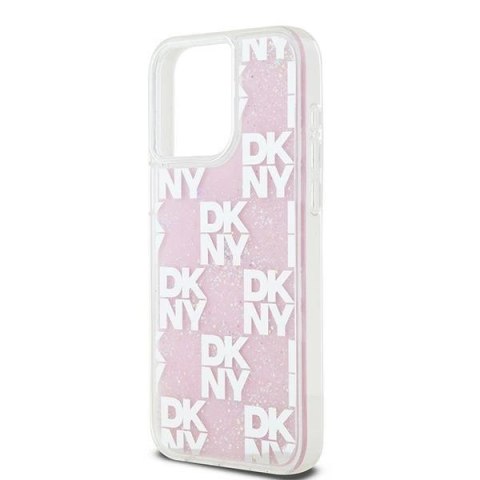Etui DKNY Liquid Glitter Multilogo na iPhone 15 Pro Max - różowe Etui DKNY Liquid Glitter Multilogo na iPhone 15 Pro Max - różowe