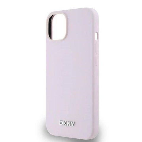 Etui DKNY Liquid Silicone Small Metal Logo MagSafe na iPhone 14 / 15 / 13 - różowe Etui DKNY Liquid Silicone Small Metal Logo MagSafe na iPhone 14 / 15 / 13 - różowe