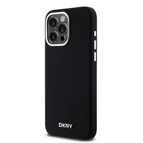 Etui DKNY Liquid Silicone Small Metal Logo MagSafe na iPhone 14 Pro Max - czarne Etui DKNY Liquid Silicone Small Metal Logo MagSafe na iPhone 14 Pro Max - czarne