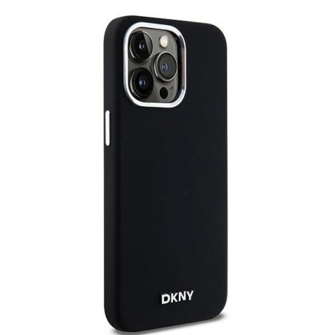 Etui DKNY Liquid Silicone Small Metal Logo MagSafe na iPhone 14 Pro Max - czarne Etui DKNY Liquid Silicone Small Metal Logo MagSafe na iPhone 14 Pro Max - czarne