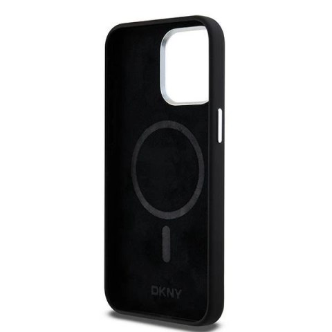 Etui DKNY Liquid Silicone Small Metal Logo MagSafe na iPhone 14 Pro Max - czarne Etui DKNY Liquid Silicone Small Metal Logo MagSafe na iPhone 14 Pro Max - czarne
