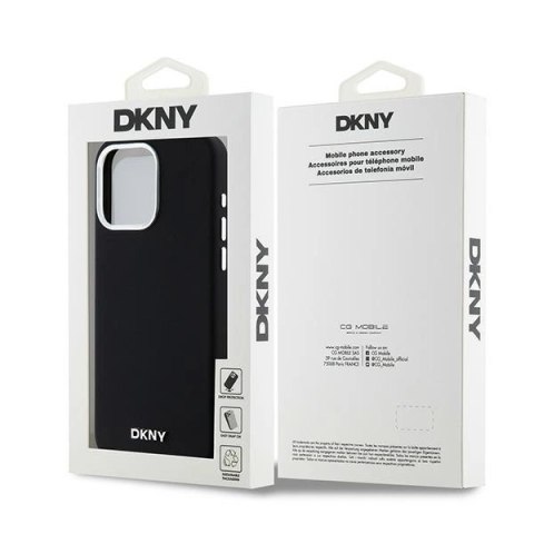 Etui DKNY Liquid Silicone Small Metal Logo MagSafe na iPhone 14 Pro Max - czarne Etui DKNY Liquid Silicone Small Metal Logo MagSafe na iPhone 14 Pro Max - czarne