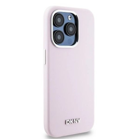 Etui DKNY Liquid Silicone Small Metal Logo MagSafe na iPhone 14 Pro - różowe Etui DKNY Liquid Silicone Small Metal Logo MagSafe na iPhone 14 Pro - różowe