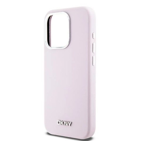 Etui DKNY Liquid Silicone Small Metal Logo MagSafe na iPhone 14 Pro - różowe Etui DKNY Liquid Silicone Small Metal Logo MagSafe na iPhone 14 Pro - różowe
