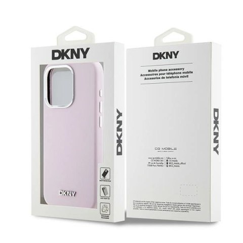 Etui DKNY Liquid Silicone Small Metal Logo MagSafe na iPhone 14 Pro - różowe Etui DKNY Liquid Silicone Small Metal Logo MagSafe na iPhone 14 Pro - różowe