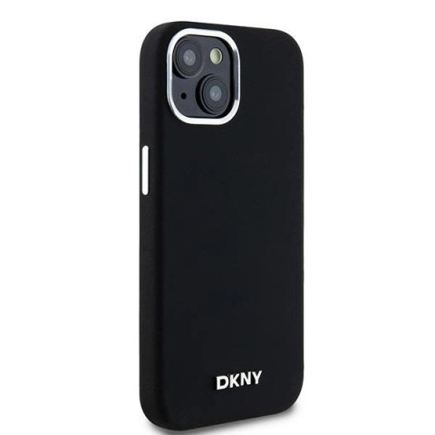 Etui DKNY Liquid Silicone Small Metal Logo MagSafe na iPhone 15 / 14 / 13 - czarne Etui DKNY Liquid Silicone Small Metal Logo MagSafe na iPhone 15 / 14 / 13 - czarne