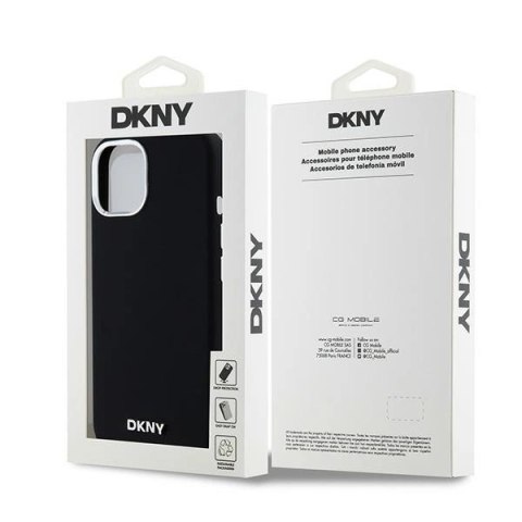 Etui DKNY Liquid Silicone Small Metal Logo MagSafe na iPhone 15 / 14 / 13 - czarne Etui DKNY Liquid Silicone Small Metal Logo MagSafe na iPhone 15 / 14 / 13 - czarne