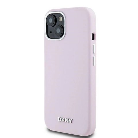 Etui DKNY Liquid Silicone Small Metal Logo MagSafe na iPhone 15 / 14 / 13 - różowe Etui DKNY Liquid Silicone Small Metal Logo MagSafe na iPhone 15 / 14 / 13 - różowe
