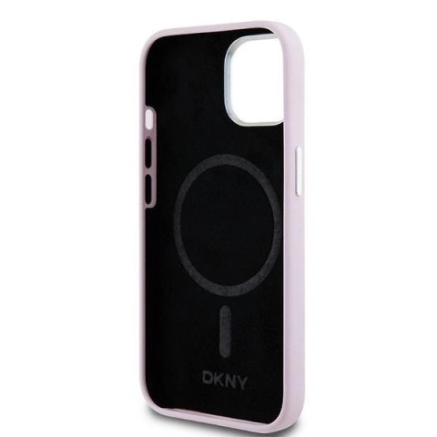 Etui DKNY Liquid Silicone Small Metal Logo MagSafe na iPhone 15 / 14 / 13 - różowe Etui DKNY Liquid Silicone Small Metal Logo MagSafe na iPhone 15 / 14 / 13 - różowe