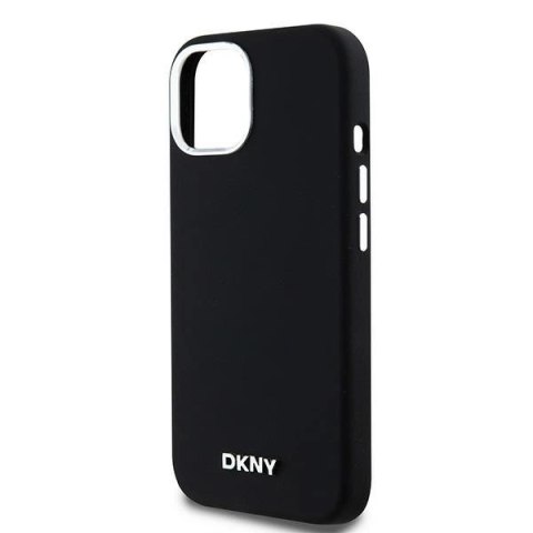 Etui DKNY Liquid Silicone Small Metal Logo MagSafe na iPhone 15 Plus / 14 Plus - czarne Etui DKNY Liquid Silicone Small Metal Logo MagSafe na iPhone 15 Plus / 14 Plus - czarne