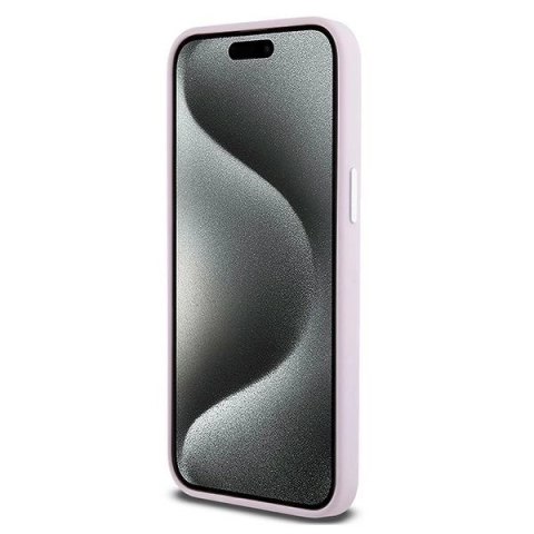 Etui DKNY Liquid Silicone Small Metal Logo MagSafe na iPhone 15 Pro Max - różowe