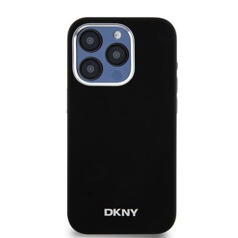 Etui DKNY Liquid Silicone Small Metal Logo MagSafe na iPhone 15 Pro - czarne Etui DKNY Liquid Silicone Small Metal Logo MagSafe na iPhone 15 Pro - czarne