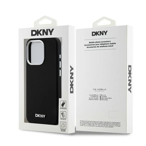Etui DKNY Liquid Silicone Small Metal Logo MagSafe na iPhone 15 Pro - czarne Etui DKNY Liquid Silicone Small Metal Logo MagSafe na iPhone 15 Pro - czarne