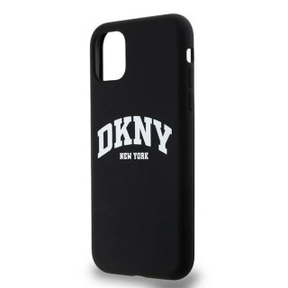 Etui DKNY Liquid Silicone White Printed Logo MagSafe na iPhone 11 / Xr - czarne