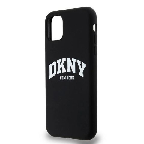 Etui DKNY Liquid Silicone White Printed Logo MagSafe na iPhone 11 / Xr - czarne Etui DKNY Liquid Silicone White Printed Logo MagSafe na iPhone 11 / Xr - czarne