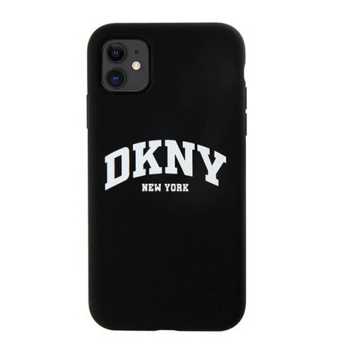 Etui DKNY Liquid Silicone White Printed Logo MagSafe na iPhone 11 / Xr - czarne Etui DKNY Liquid Silicone White Printed Logo MagSafe na iPhone 11 / Xr - czarne