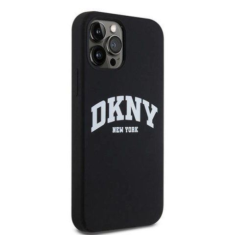 Etui DKNY Liquid Silicone White Printed Logo MagSafe na iPhone 12/12 Pro - czarne Etui DKNY Liquid Silicone White Printed Logo MagSafe na iPhone 12/12 Pro - czarne