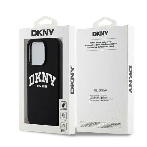 Etui DKNY Liquid Silicone White Printed Logo MagSafe na iPhone 13 Pro / 13 - czarne Etui DKNY Liquid Silicone White Printed Logo MagSafe na iPhone 13 Pro / 13 - czarne