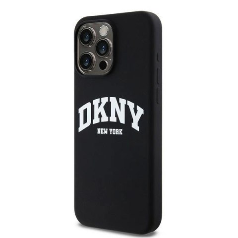 Etui DKNY Liquid Silicone White Printed Logo MagSafe na iPhone 13 Pro Max - czarne Etui DKNY Liquid Silicone White Printed Logo MagSafe na iPhone 13 Pro Max - czarne